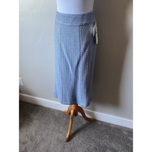 NWT Pendleton Blue Tweed Silk Blend Midi Skirt- Size 12 - Picture 10 of 14